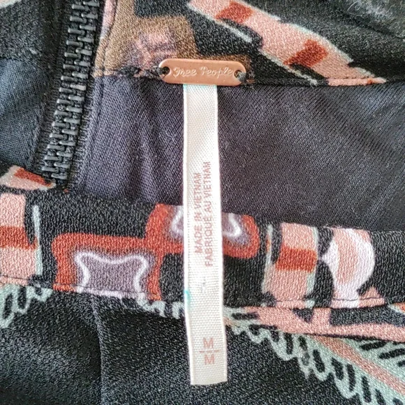 Free People Stella Knit Mock Neck Printed Long Sleeve Mini Dress Size M - Picture 7 of 9